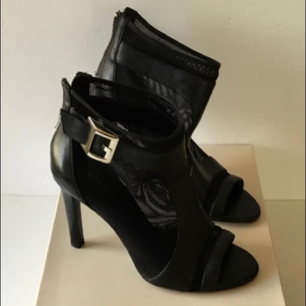 BCBGeneration Trilby, black calf/mesh, sz 7, NIB